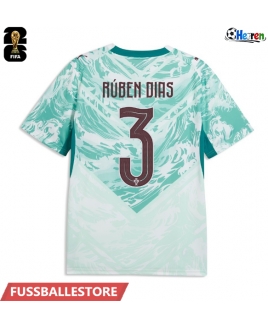 Günstige Portugal Ruben Dias #3 Auswärtstrikot WM 2026 Kurzarm